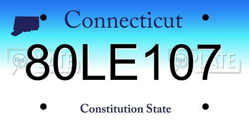 80LE107 Connecticut License Plate