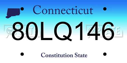 80LQ146 Connecticut License Plate