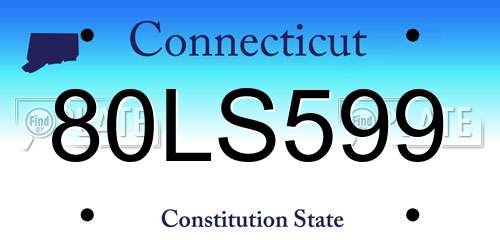 80LS599 Connecticut License Plate