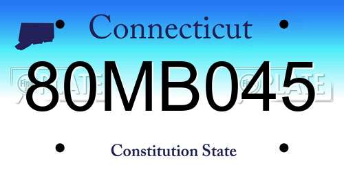 80MB045 Connecticut License Plate