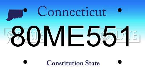 80ME551 Connecticut License Plate