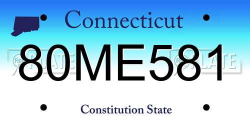 80ME581 Connecticut License Plate