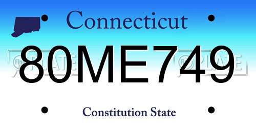 80ME749 Connecticut License Plate