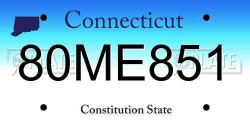 80ME851 Connecticut License Plate