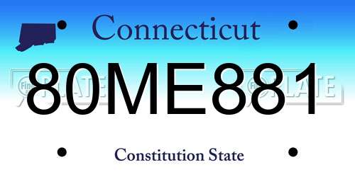 80ME881 Connecticut License Plate