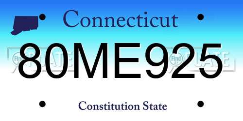 80ME925 Connecticut License Plate