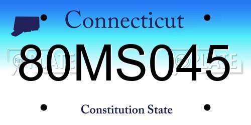 80MS045 Connecticut License Plate
