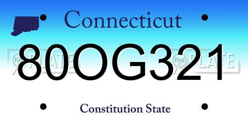80OG321 Connecticut License Plate