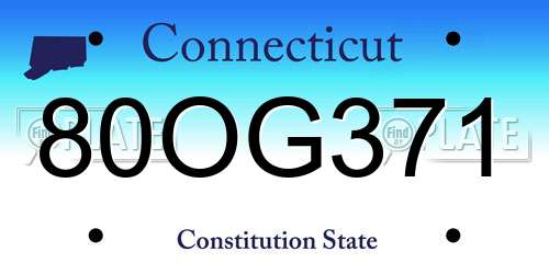 80OG371 Connecticut License Plate