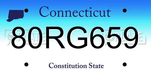 80RG659 Connecticut License Plate