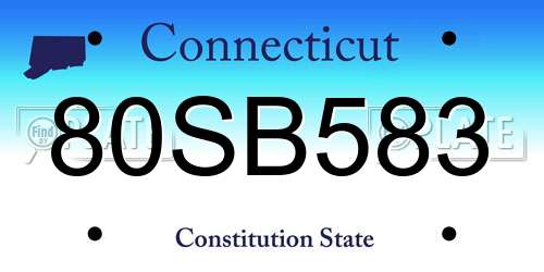 80SB583 Connecticut License Plate