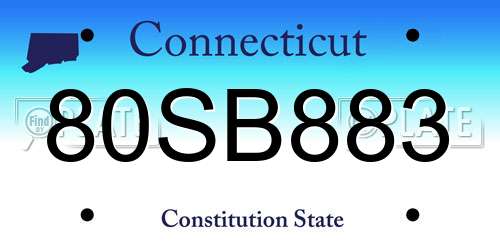 80SB883 Connecticut License Plate