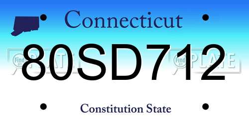 80SD712 Connecticut License Plate