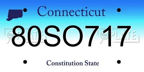 80SO717 Connecticut License Plate