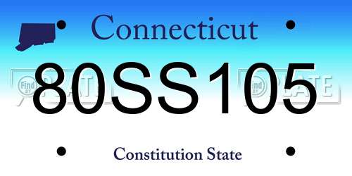 80SS105 Connecticut License Plate