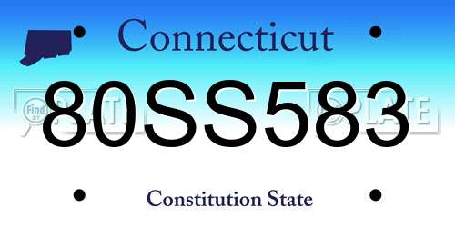 80SS583 Connecticut License Plate