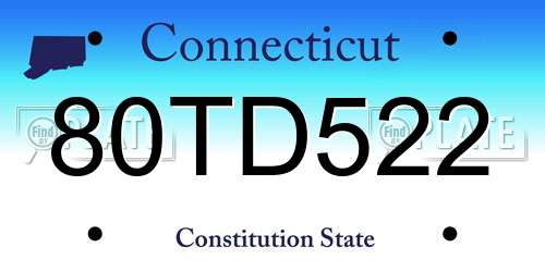 80TD522 Connecticut License Plate