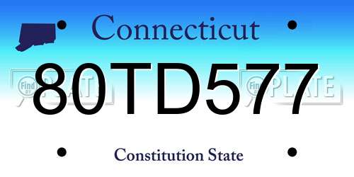 80TD577 Connecticut License Plate