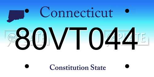 80VT044 Connecticut License Plate