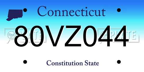 80VZ044 Connecticut License Plate