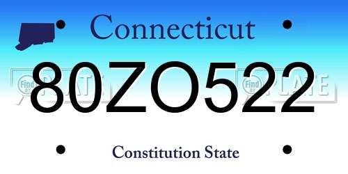 80ZO522 Connecticut License Plate