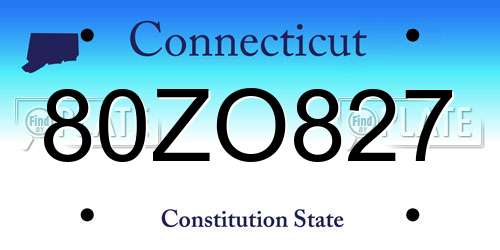 80ZO827 Connecticut License Plate