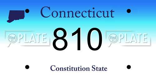 810 Connecticut License Plate
