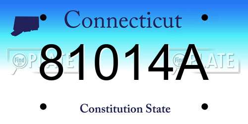 81014A Connecticut License Plate