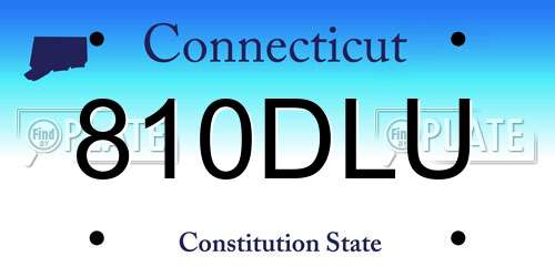 810DLU Connecticut License Plate