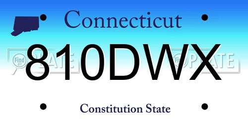 810DWX Connecticut License Plate