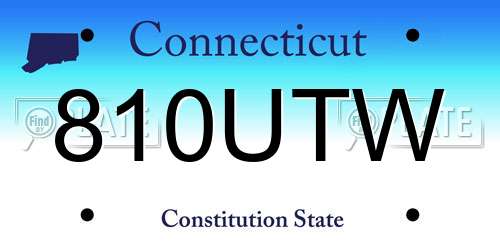 810UTW Connecticut License Plate