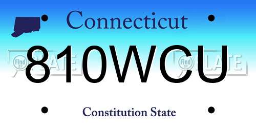 810WCU Connecticut License Plate