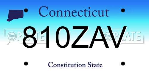 810ZAV Connecticut License Plate