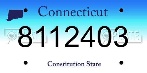 8112403 Connecticut License Plate