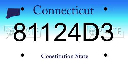 81124D3 Connecticut License Plate