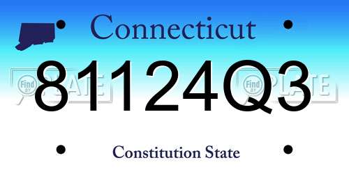 81124Q3 Connecticut License Plate