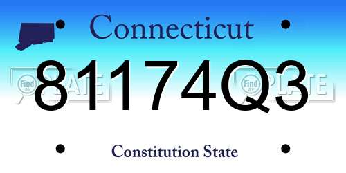 81174Q3 Connecticut License Plate