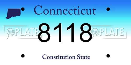 8118 Connecticut License Plate