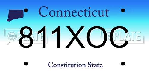 811XOC Connecticut License Plate