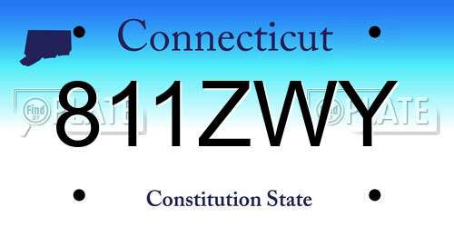 811ZWY Connecticut License Plate