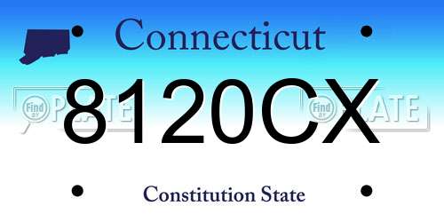 8120CX Connecticut License Plate