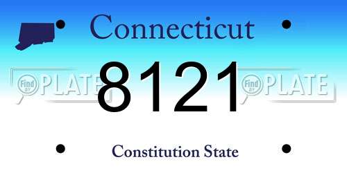 8121 Connecticut License Plate