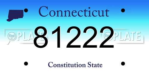 81222 Connecticut License Plate