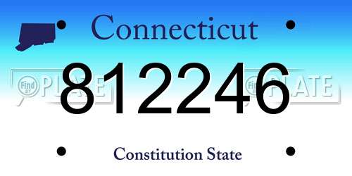 812246 Connecticut License Plate