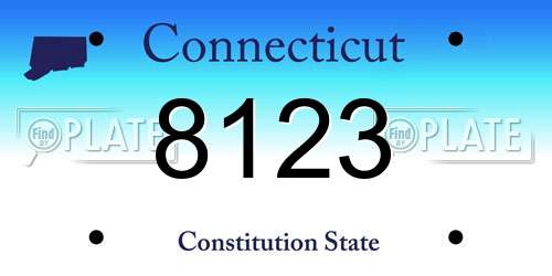 8123 Connecticut License Plate
