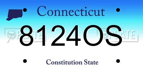 8124OS Connecticut License Plate