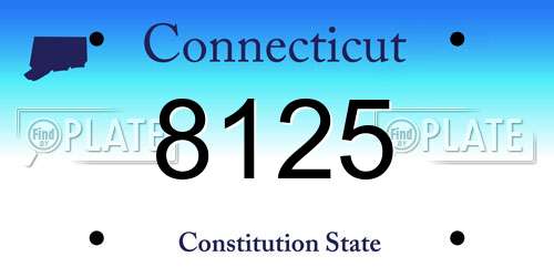 8125 Connecticut License Plate