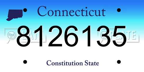 8126135 Connecticut License Plate