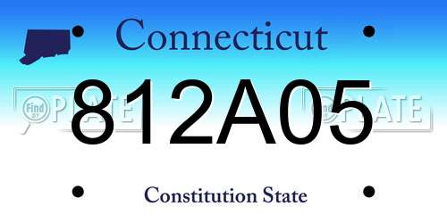 812A05 Connecticut License Plate