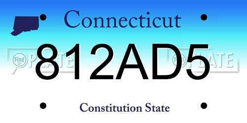 812AD5 Connecticut License Plate
